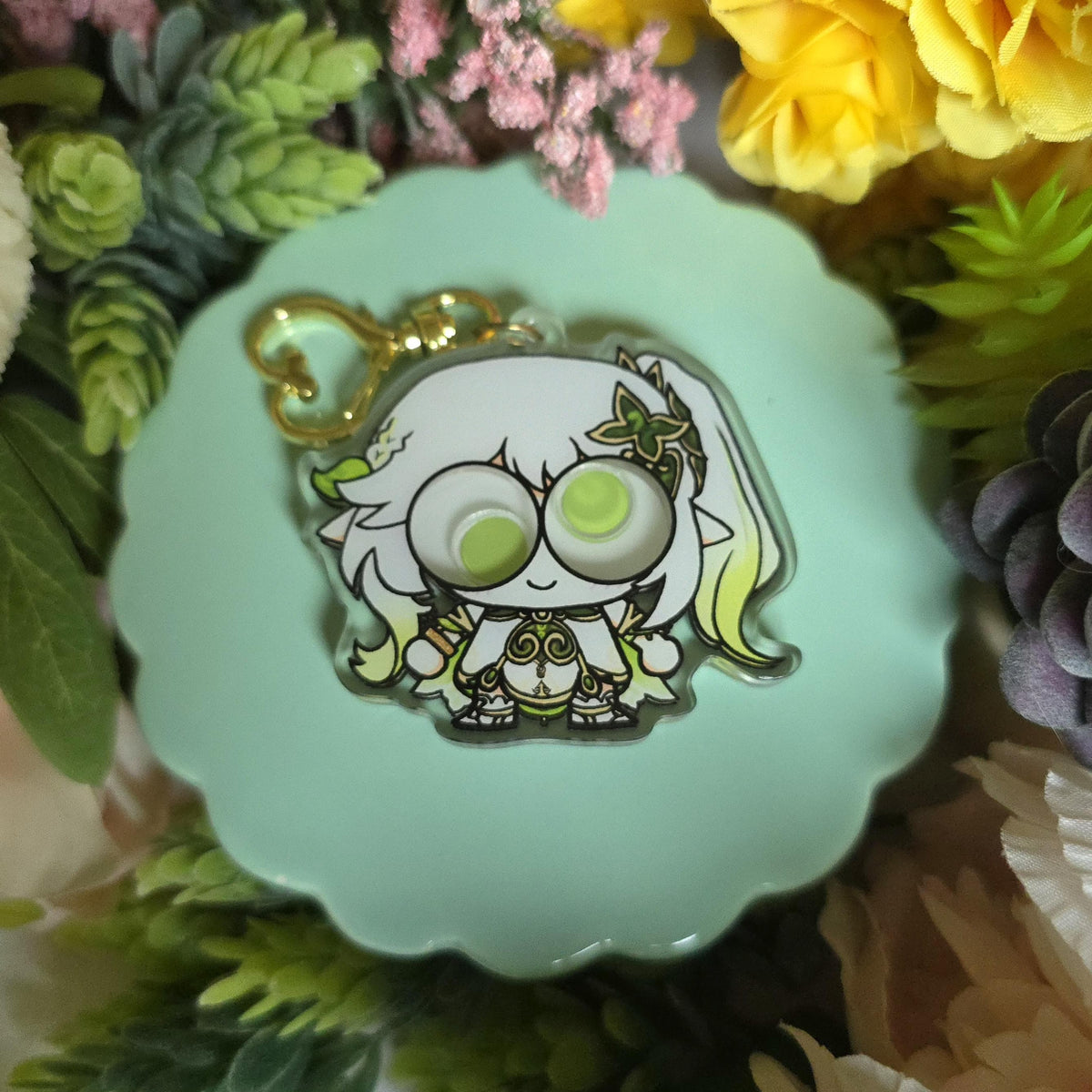 Genshin Impact Acrylic Googly Eye Shaker Keychain