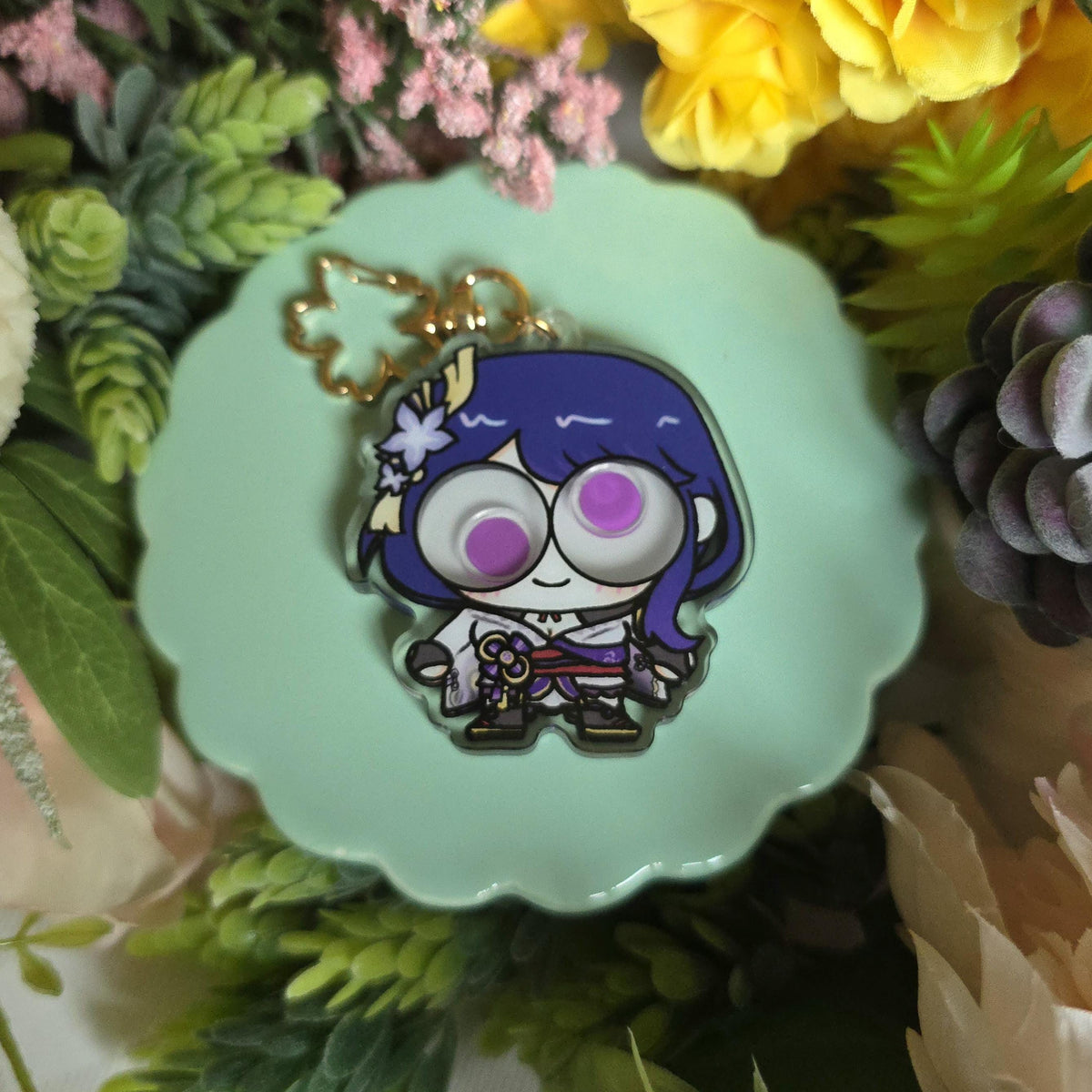 Genshin Impact Acrylic Googly Eye Shaker Keychain