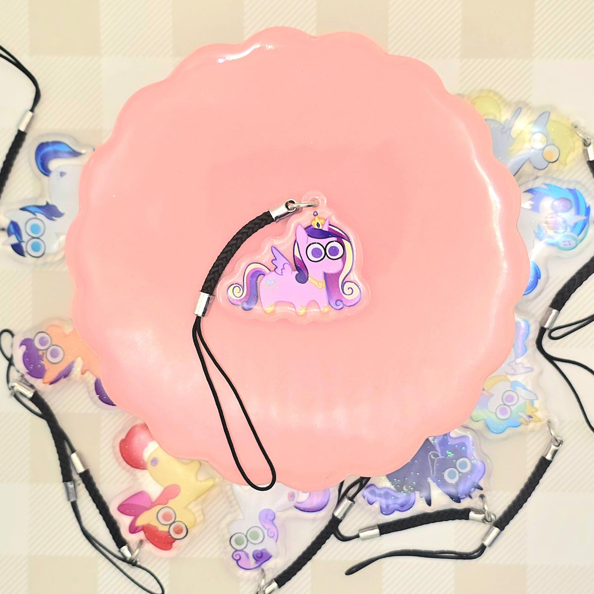 MLP Glitter Epoxy Keychain: Princesses and Side Characters