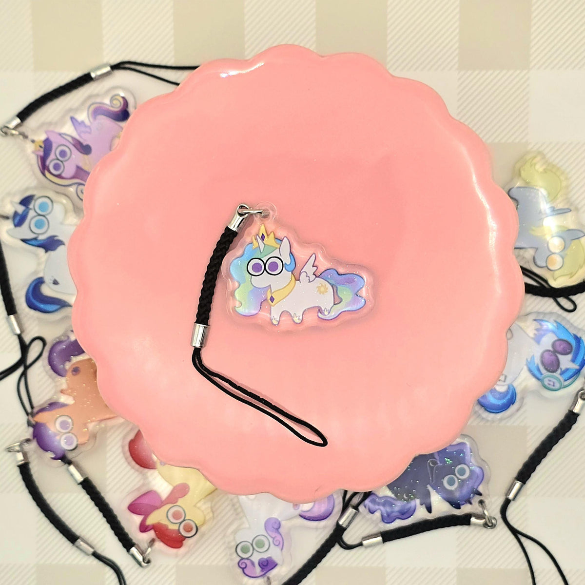 MLP Glitter Epoxy Keychain: Princesses and Side Characters