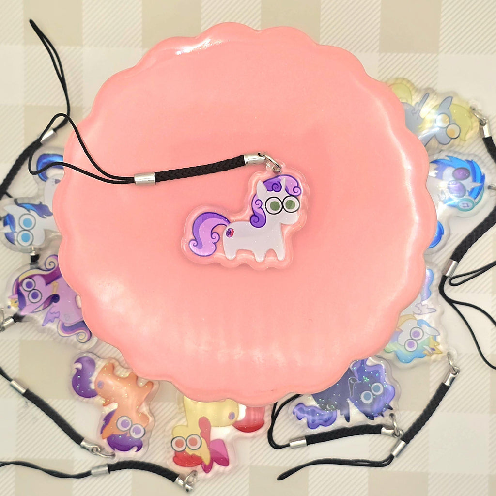 MLP Glitter Epoxy Keychain: Princesses and Side Characters