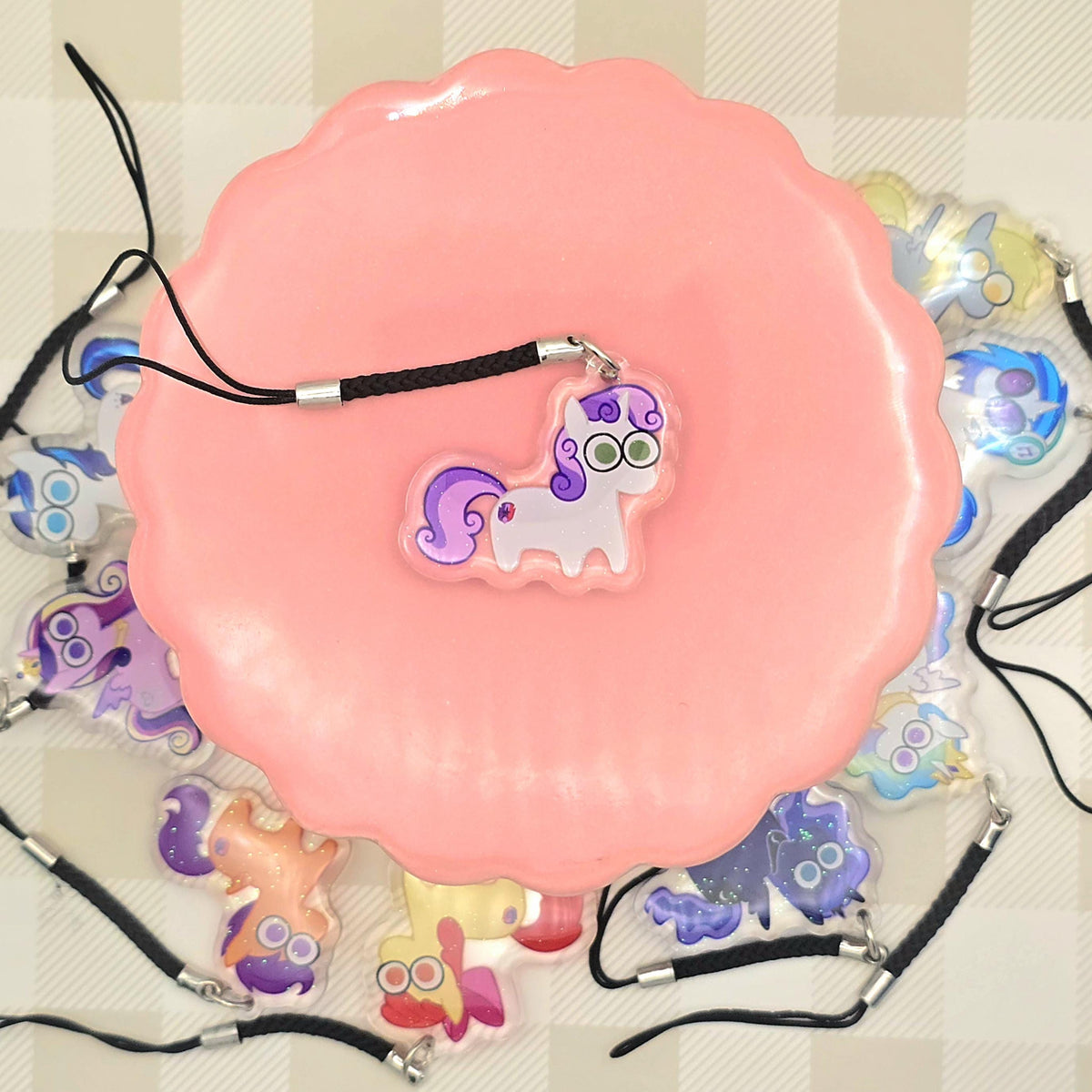 MLP Glitter Epoxy Keychain: Princesses and Side Characters