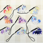 MLP Glitter Epoxy Keychain: Princesses and Side Characters