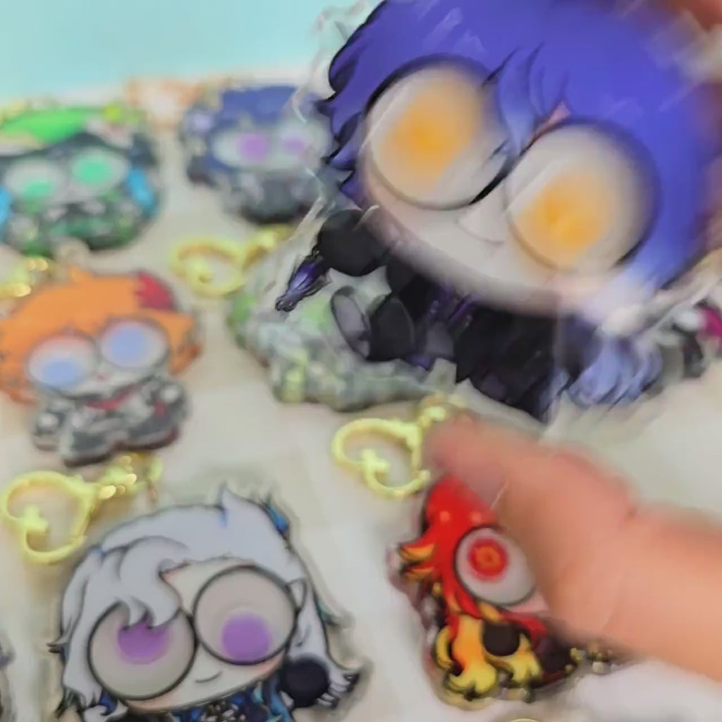 Genshin Impact Acrylic Googly Eye Shaker Keychain